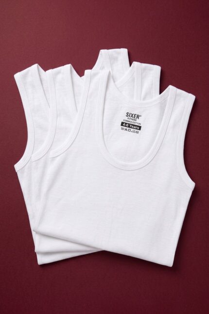 Sixer Supreme Boy's Sleeveless Vest - Pack Of 3